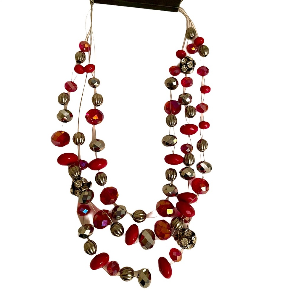 Red and silver necklace
